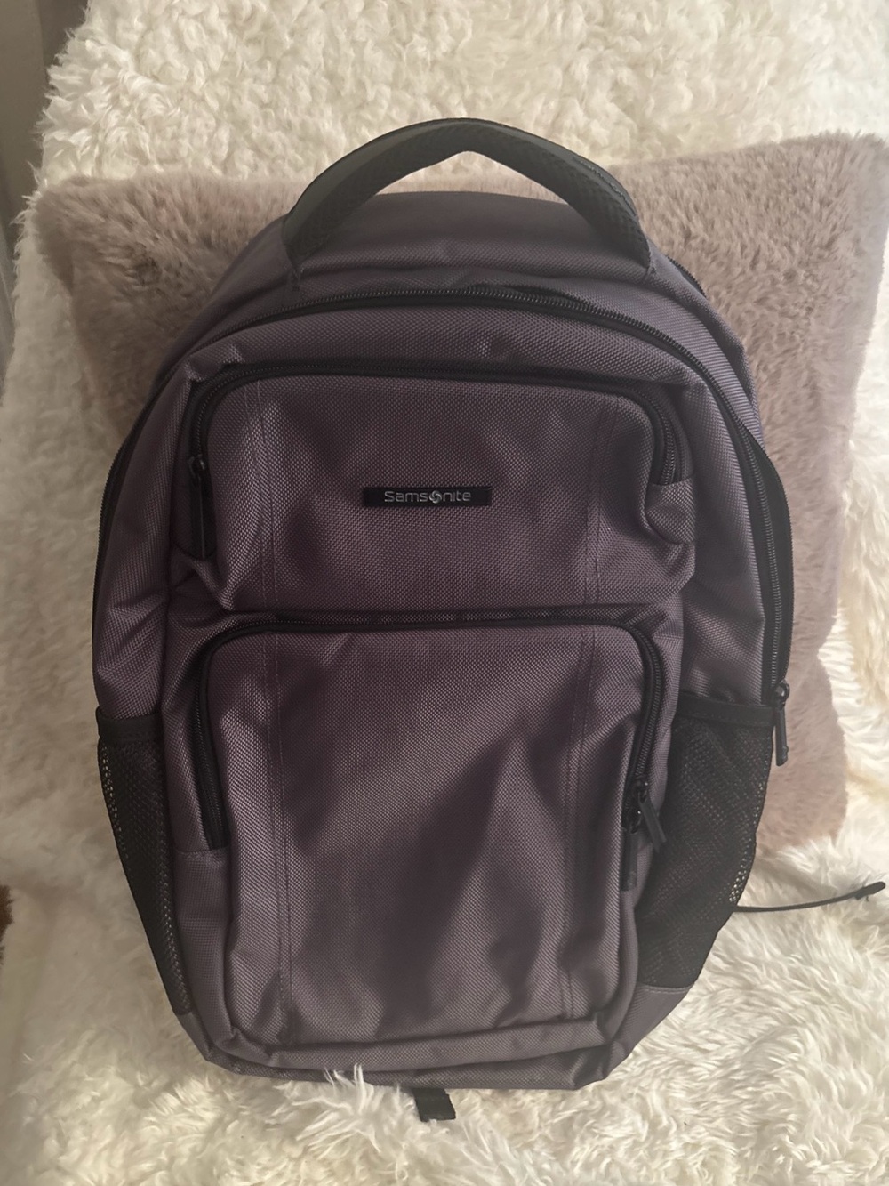 Samsonite Purple-Gray Men's Backpack with Multiple Pockets